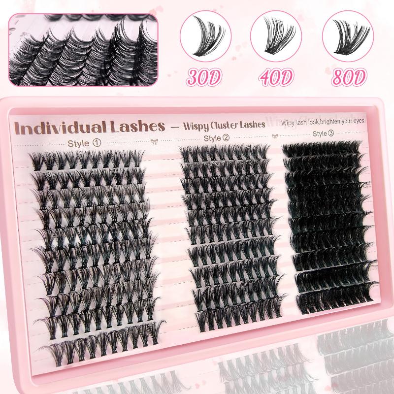 Eyelash Extension Individual - Kępki rzęs 30/40/80D D-Curl, kępki rzęs