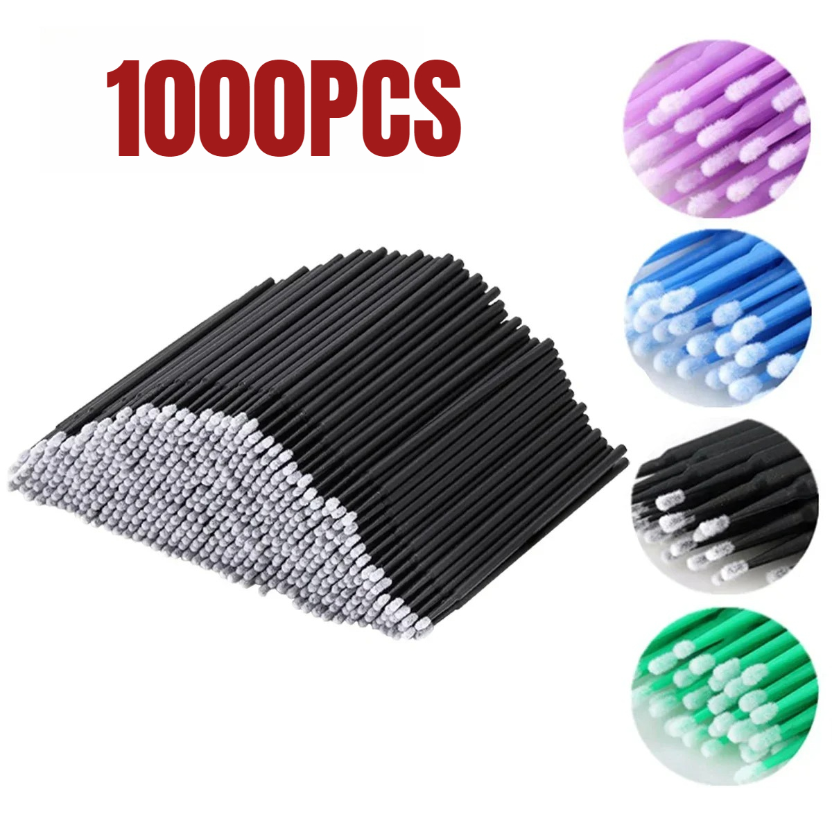 Eyelash Extension Remover - 1000/500 SZT. Szczoteczka do czyszczenia rzęs,