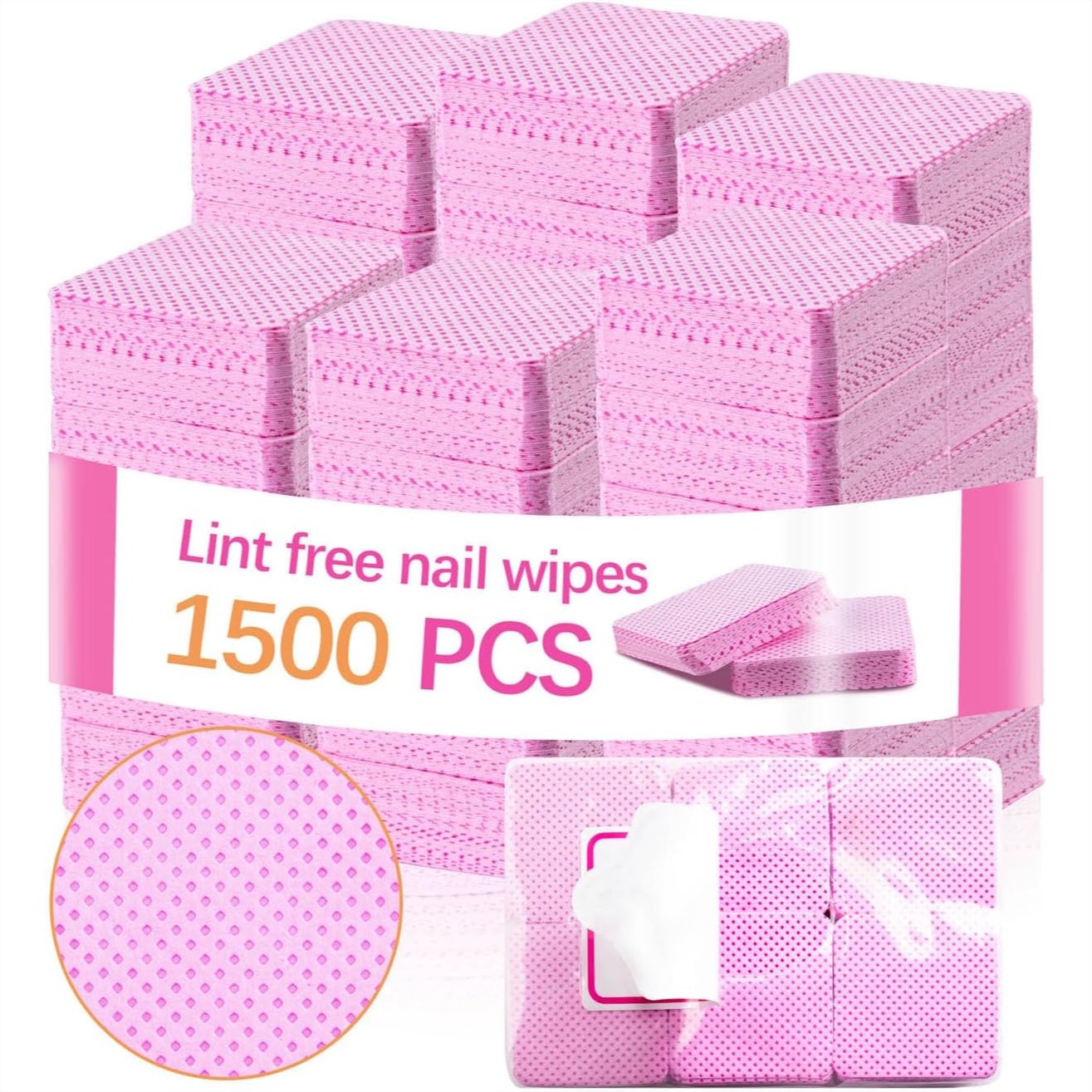 Eyelash Extension Remover - 1500 szt. bezpyłowych chusteczek do paznokci