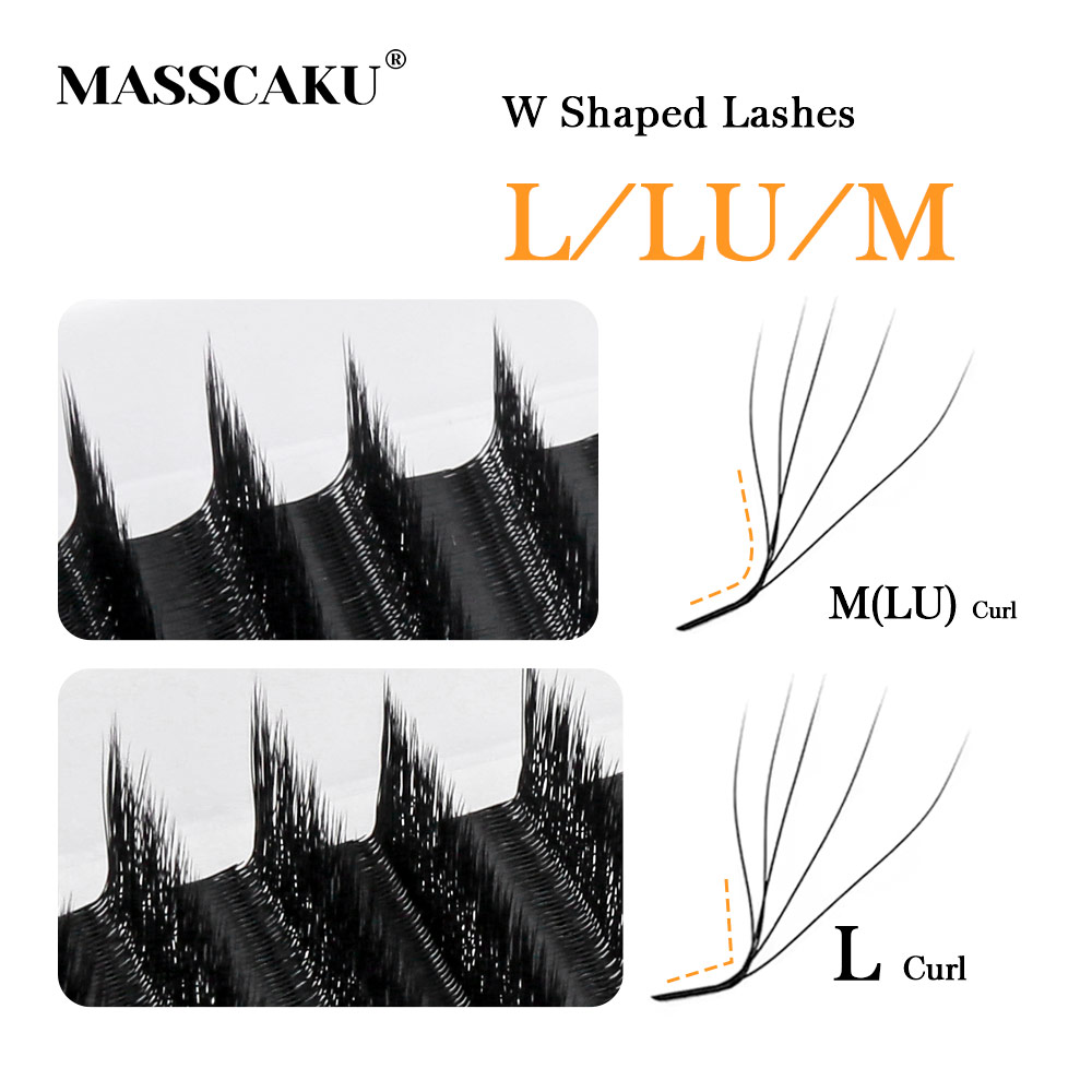 Eyelash Extension Human Hair - MASSCAKU L LU M Curl YY/W