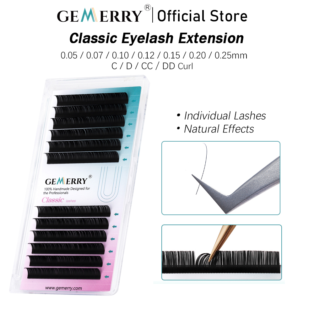 Eyelash Extension Korea Natural - GEMERRY 25mm Pojedyncze Rzęsy do Przedłużania