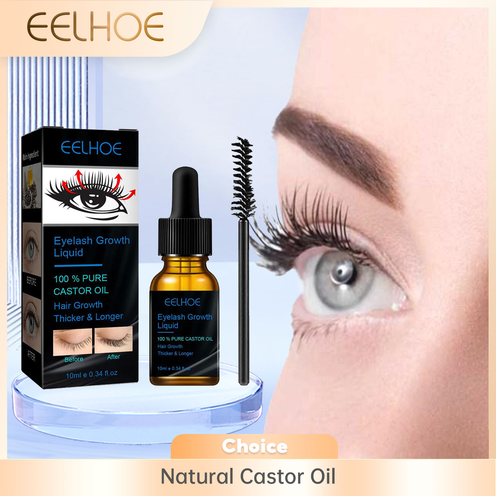 Eyelash Extension Human Hair - Serum do wzrostu rzęs z olejem