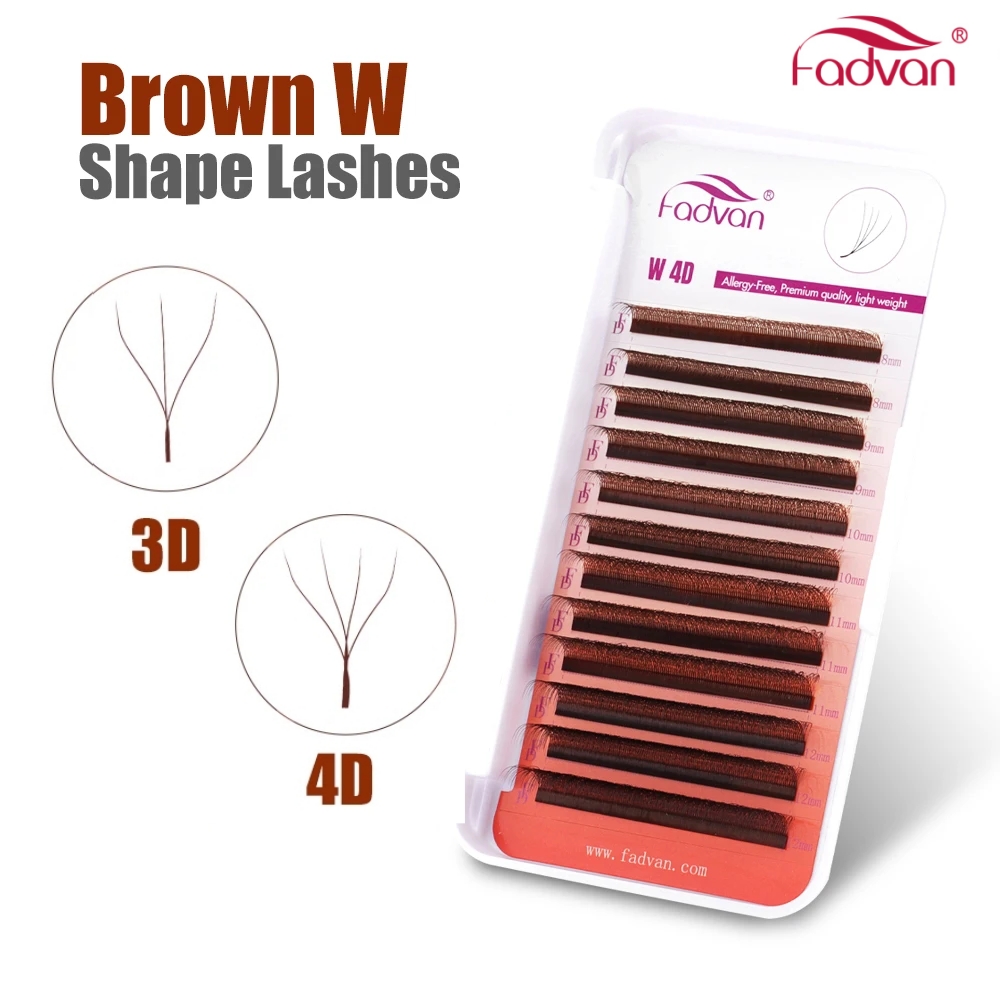 Eyelash Extension Last - FADVAN Brown 3D/4D W Shape D