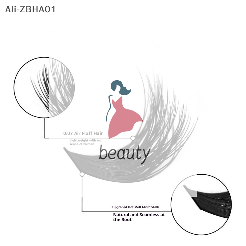 Eyelash Extension Individual - Sztuczne rzęsy 3D z imitacji norek,