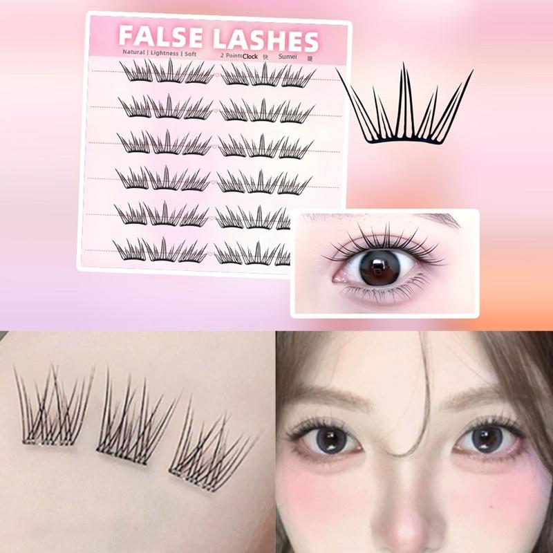Eyelash Extension With Glue - 6 Rzędów Gęste Naturalne Sztuczne Rzęsy