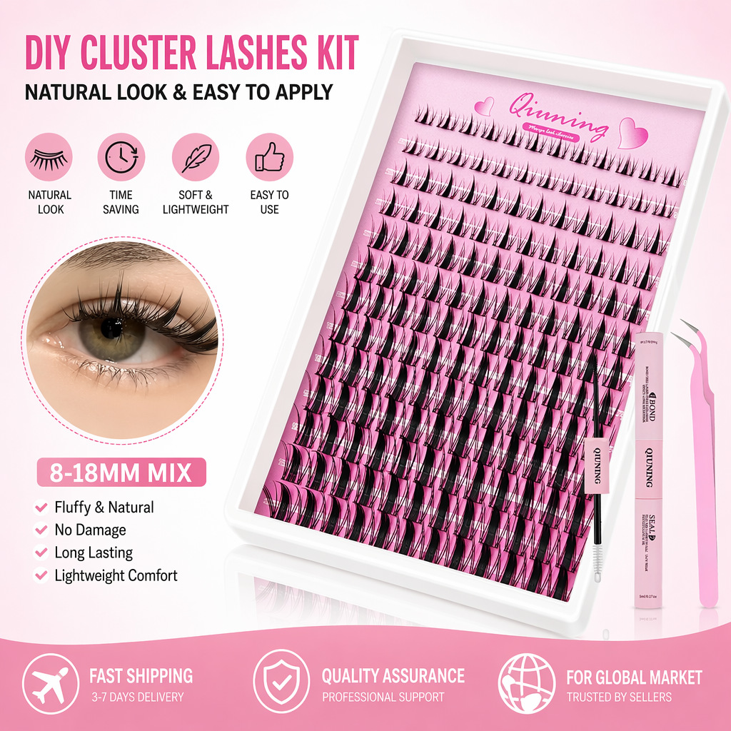QIUNING Zestaw Kępek Rzęs Mang – Eyelash Extension Wet Look recenzja i cena